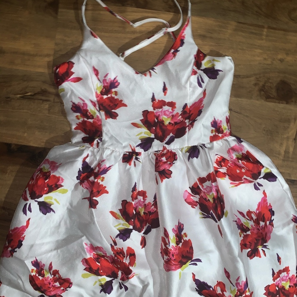 White Floral Cocktail Dress